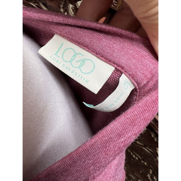 LOGO XS  by Lori Goldstein Rose Mixed Material Athletic Full Zip Jacket - Picture 3 of 4